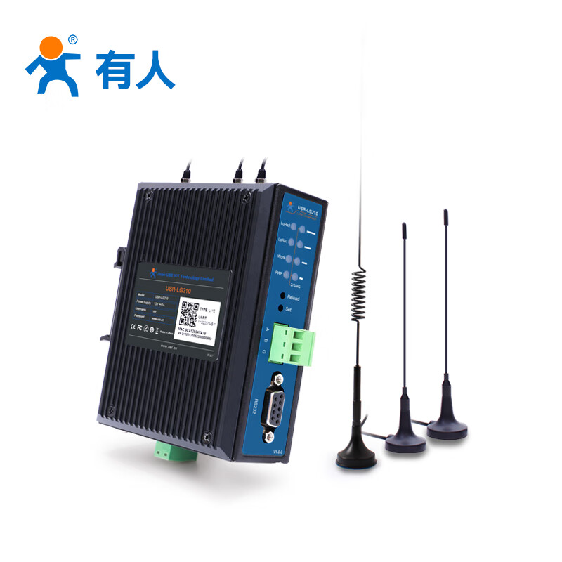 There are IoT dual-channel LoRa gateway RS232/485 remote network edge collection MODBUS protocol with 4G version USR-LG210