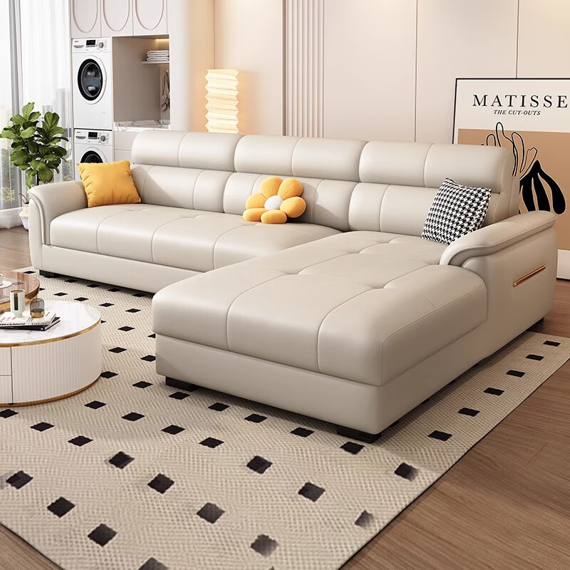 Figero leather sofa living room 2025 new modern simple small apartment household high-back leather art sofa 926#2.1m