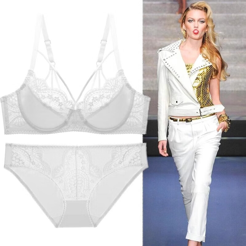 Victoria Palace Sexy Lace Bra Thin Bra Push-up Breathable Underwear Bra Top-Up Side-Collecting Bra Bra Underwear Red Set 70A 32