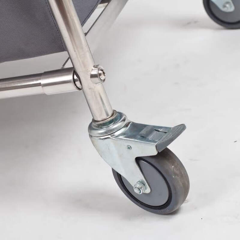 Linen cart folding stainless steel collection trolley cleaning room entrance cart hotel room service cart work cart blue