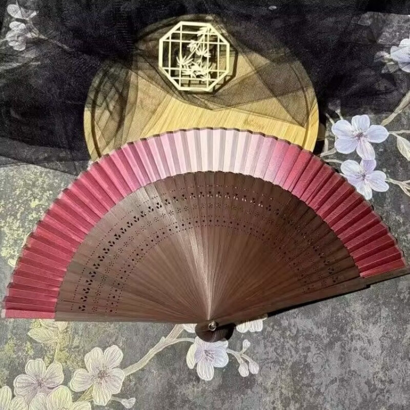 Yongye Xinghe Fan The same style of dancing fan ancient style Send to the Moon fan Yu Shuxin Miaomiao dance fan Xinzhong New Chinese style dance folding fan pink Miaomiao above style without pendant