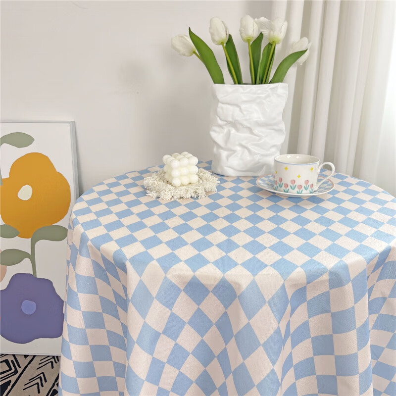 An Junshengfeng Floral Plaid Table Cloth Velvet Girly Heart Student Desk Cloth Pad Photo Background Cloth Puppy Party Party 90*90cm (suitable for square tables and round tables)