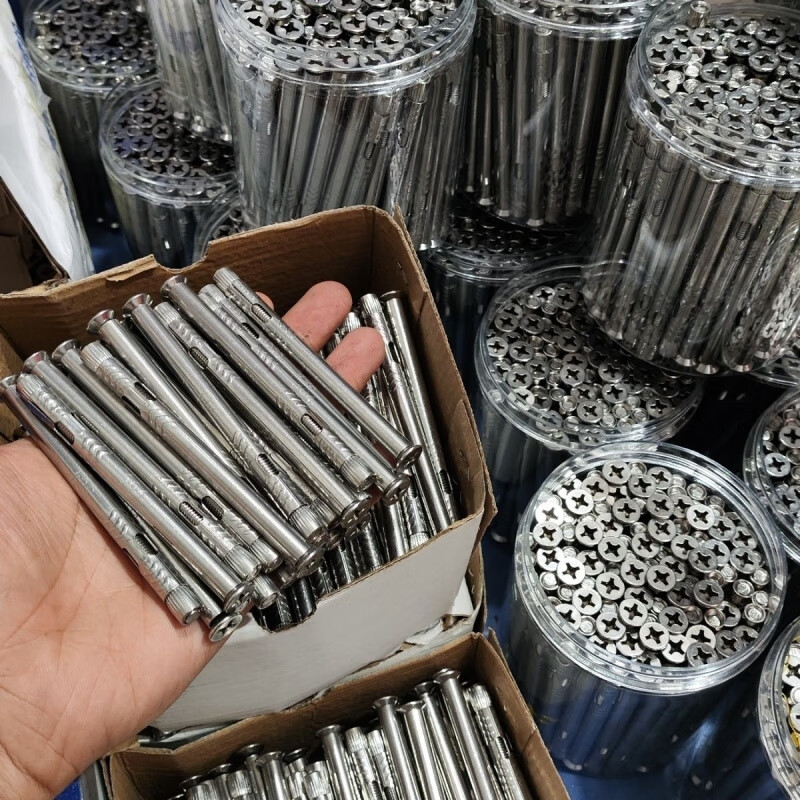 FANCYCHIC201 304 stainless steel cross broken bridge door and window installation magic nail stainless steel screw expansion 6*150 full length authentic 304 material 30 pieces