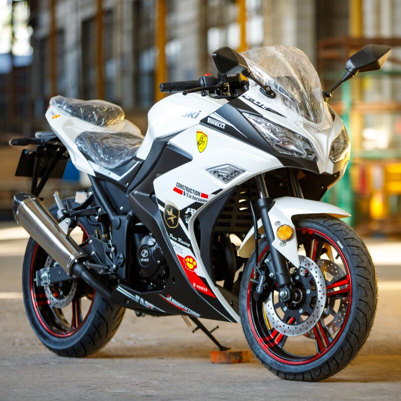 GISAEV new Little Ninja twin-cylinder fuel 400cc motorcycle Horizon sports car H2 road party R3 motorcycle water-cooled white single cylinder 200cc