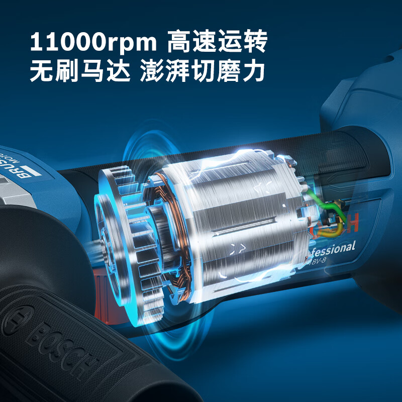 Bosch (BOSCH) angle grinder polishing and cutting machine metal tile cutting and polishing two batteries and one charging set GWS 18V-8