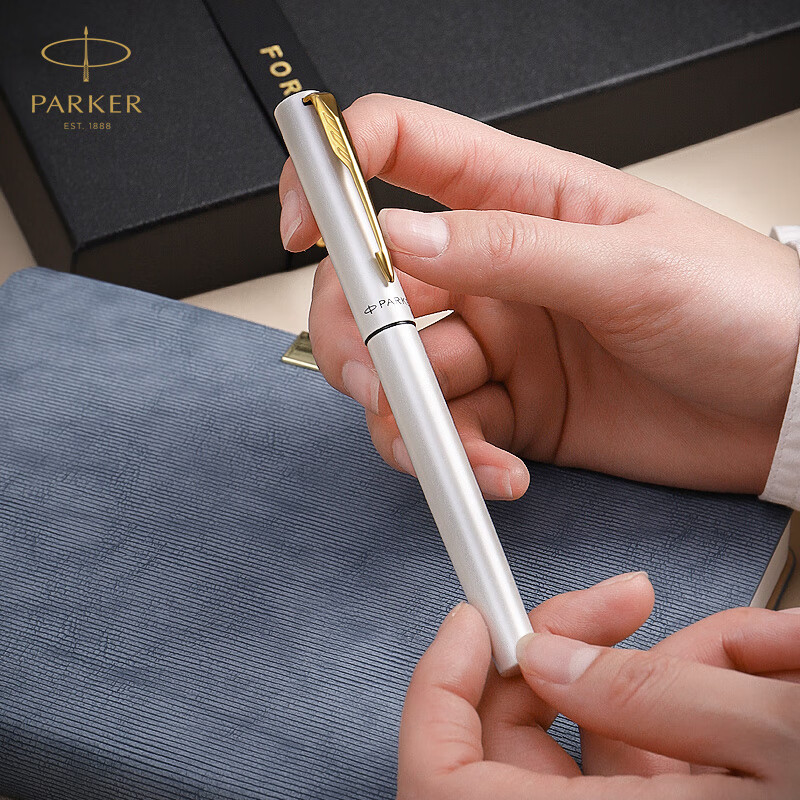 Parker Teacher's Day Gift Pen and Ink Pen High-end Cultural and Creative Gift Box Student Set Business Gift Customized Engraving Birthday Gift Gift Stationery Signature National Fashion Gift Box Souvenir (Special Offer) Wyatt Fritillaria Platinum Clip Ink Pen + Double Accessories Gift Box