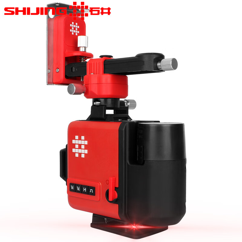 Shijing (SHIJING) red light level 12-line ultra-bright outdoor floor-mounted meter, wall-to-ground integrated high-precision 12-line red light wall-to-ground integrated meter 7829F dual lithium battery 2