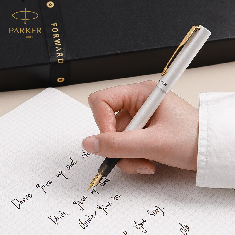Parker Teacher's Day Gift Pen and Ink Pen High-end Cultural and Creative Gift Box Student Set Business Gift Customized Engraving Birthday Gift Gift Stationery Signature National Fashion Gift Box Souvenir (Special Offer) Wyatt Fritillaria Platinum Clip Ink Pen + Double Accessories Gift Box