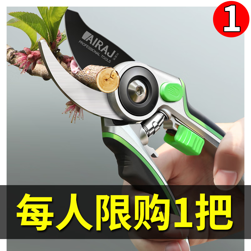 Jingyouyu Japanese Seiko gardening scissors garden pruning shears fruit tree pruning labor-saving powerful large pruning pruning scissors artifact Black Warrior 6th generation imported SK5 steel waist box