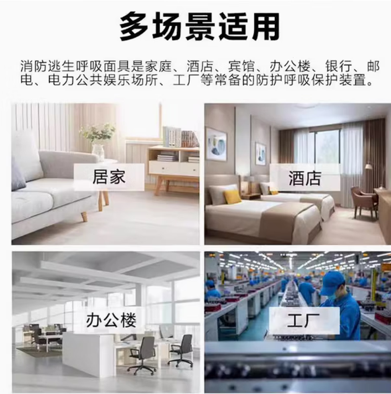 Chaoyiya fire mask anti-virus, anti-smoke and fire-proof mask hotel home fire escape self-rescue respirator mask flashlight rental home escape mask