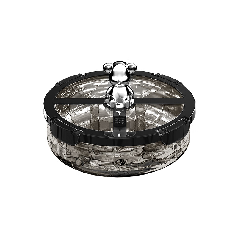 Mai Xuan dried fruit plate divided fruit plate for living room and tea house 2025 new snack plate candy box New Year high-end melon seed plate light luxury black-rotatable