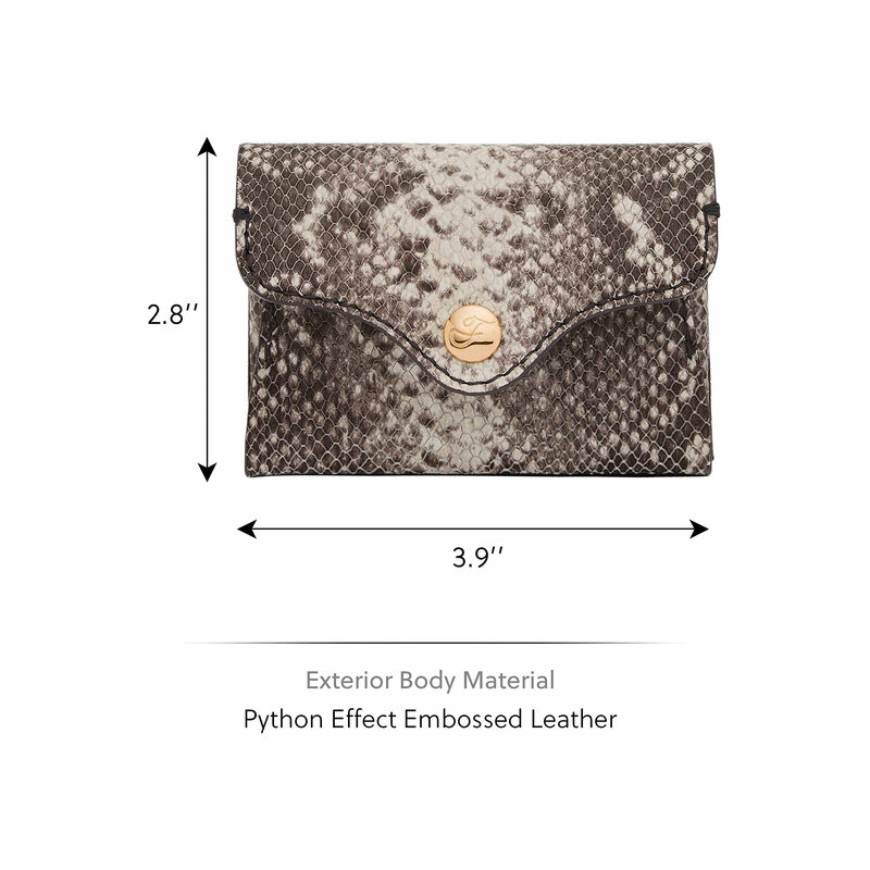 Fossil Women's Python Leather Card Holder 9cm Compact Card Storage Multifunctional Fashion Wallet Python Color Blocking One Size