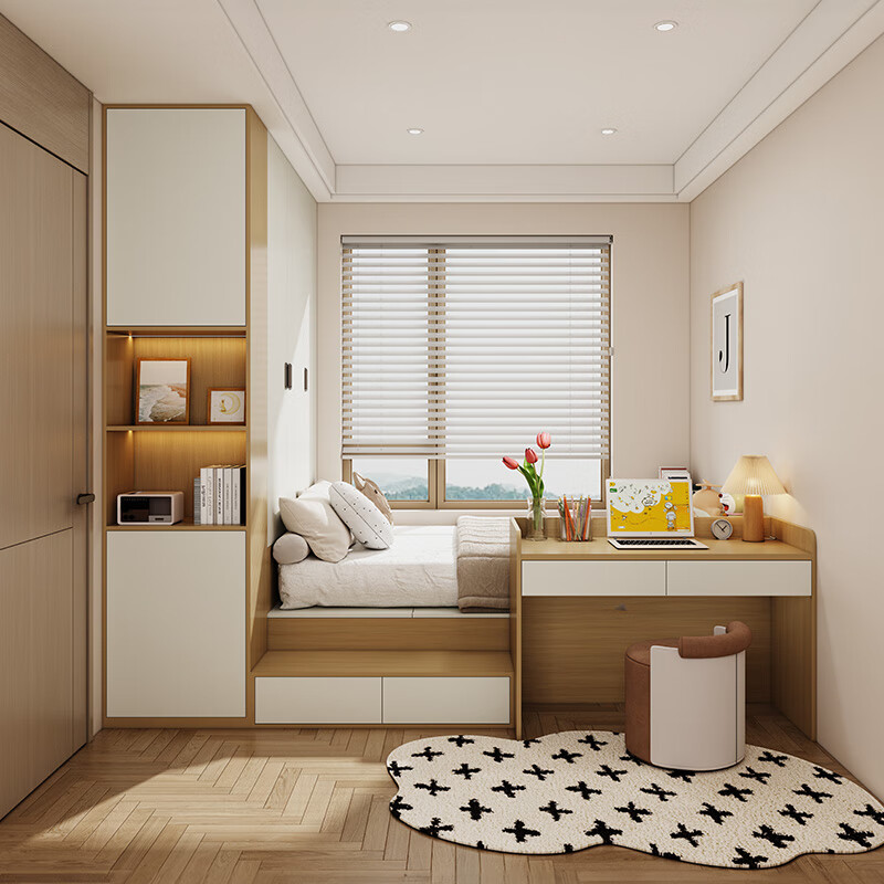 Sophia tatami bed customization, secondary bedroom box bed wardrobe combination, study desk cabinet, tatami bed cabinet, measurement reservation fee