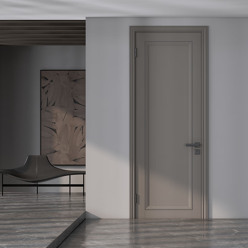 Bedroom door interior door Mengtian wooden door water paint environmental protection simple European solid wood composite door Shanhai 4M21 mixed oil