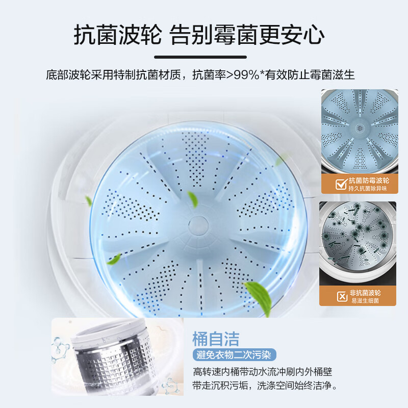 Pulsator washing machine produced by Leader Haier, fully automatic household rental house artifact, 7kg small size, JD.com self-operated trade-in subsidy @B70M10BTD1