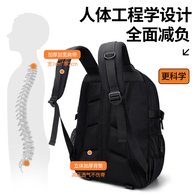 Snoopy (SNOOPY) schoolbags for boys, junior high school students, new large-capacity girls' backpacks, high school students' burden-reducing spine protection backpack, gray