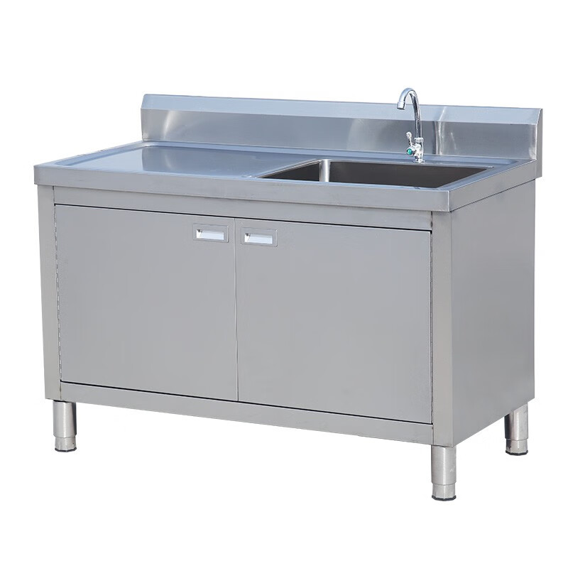 Wen Yijia customized kitchen 304 stainless steel sink sink cabinet workbench integrated vegetable basin sink with operating table (100*50*80 left platform with compartment luxury