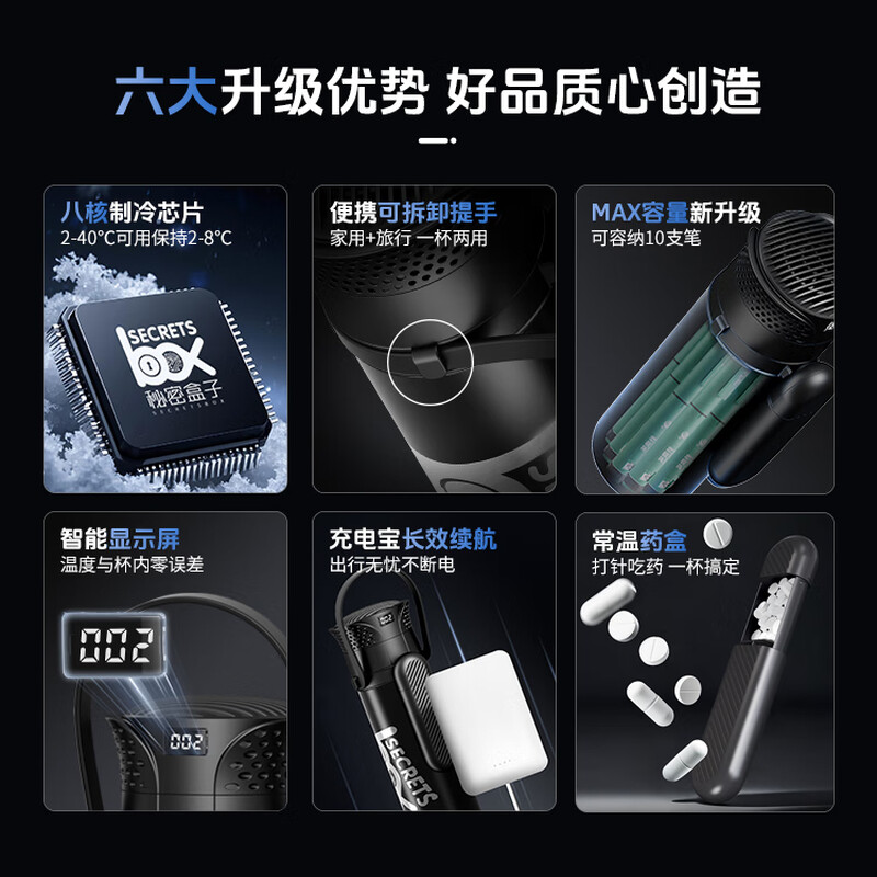 Secret Box 10-Pen Integrated AI Cooling Cup (Cooling + Cold Keeping) Deluxe Edition 1L