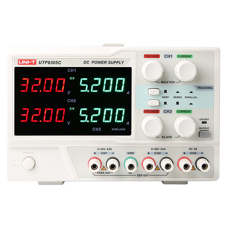 Uni-T DC regulated power supply high-precision mobile phone repair switch digital display linear power supply high-resolution DC power supply UTP8305C (three channels 32V/5A/335W)