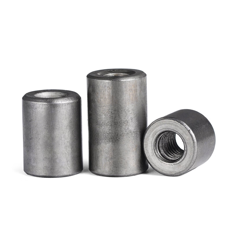 Jinggong (JINGGONG) iron extended nut cylindrical nut casing connection welding nut column screw joint m4m5m6m8m10m12L M4*7*10 (50 pieces)