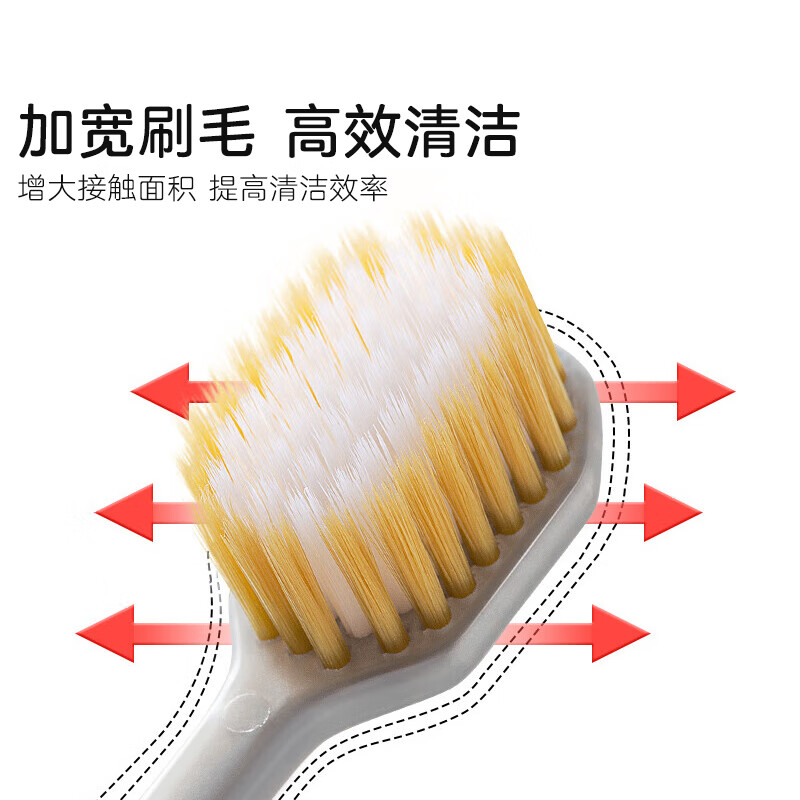 Magic toothbrush wide-head soft-bristled toothbrush for adults, ladies, and men, household, individually packaged, wide-faced toothbrush, 4 pieces