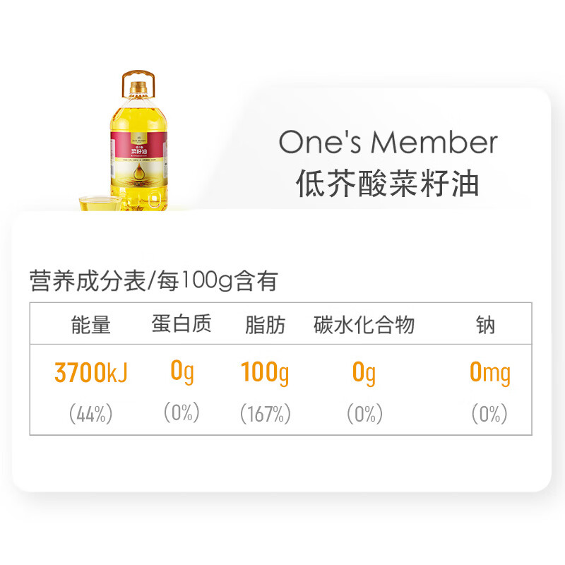 Member Store No. 1 Fidelity Rapeseed Oil Pressed First-grade Low-Eucic Acid Rapeseed Oil Nitrogen-filled to Lock Fresh Edible Oil 5L