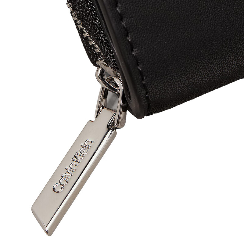 Calvin KleinCK women's bag logo zipper wallet card bag clutch bag K60K611937 black light luxury gift for girlfriend