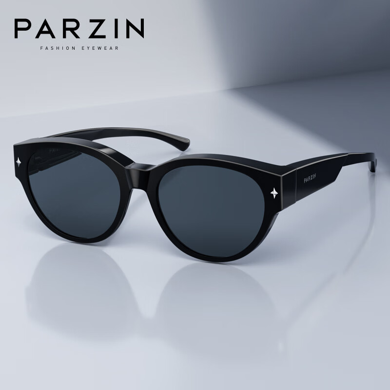 PARZIN can be worn with myopia glasses, polarized sunglasses, men's and women's fashionable cat-eye sun protection driving sunglasses PZ12117