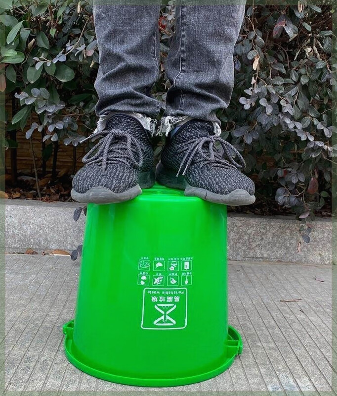 Swill bucket canteen swill separation bucket kitchen waste drain bucket commercial kitchen wet and dry trash can portable tea filter slag bucket restaurant rice 10L round green with lid 27*26cm