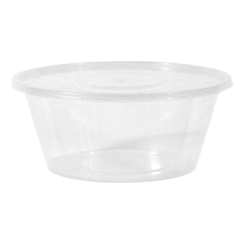 Forty thousand kilometers disposable meal bowl lunch box fast food box round thickened take-out lunch box with lid packing box 750 type 50 sets