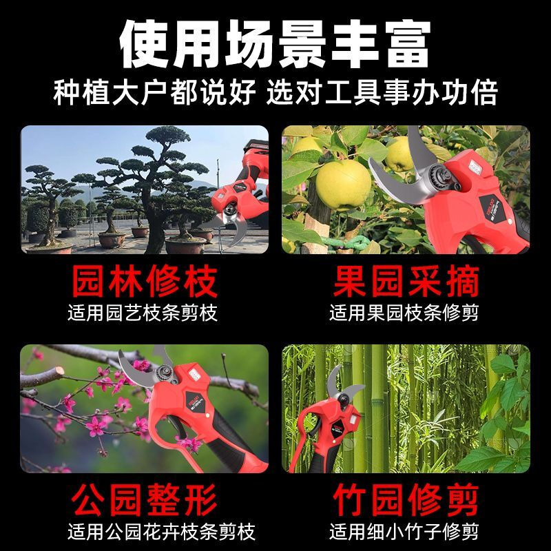 DELIXI ELECTRIC Electric Scissors Rechargeable Electric Scissors Fruit Tree Pruning Branch Pruning Shears Electric Pruning Machine Artifact V70 21V High Configuration 2.0Ah Single Electric