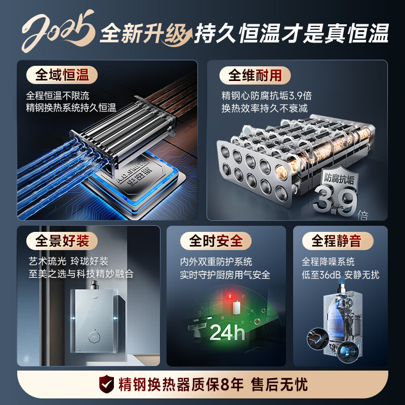 A.O.SMITH Garnet small stainless steel TCS5 16-liter gas water heater, safety protection, long-lasting constant temperature, large water volume, silent, natural gas household, trade-in