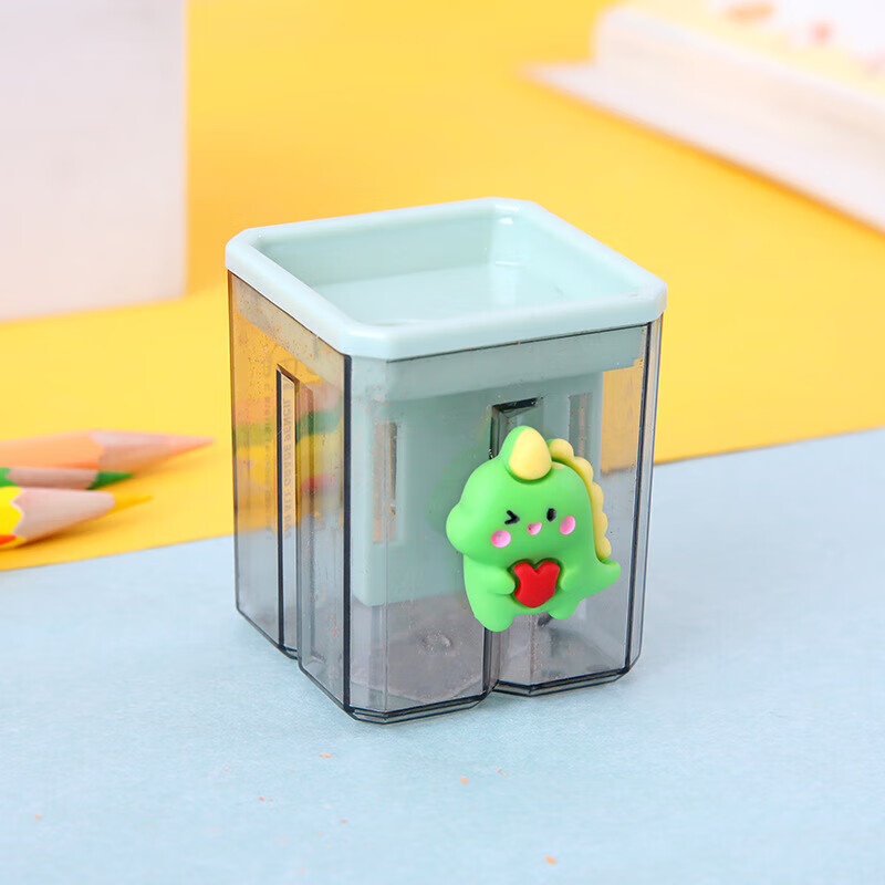 Cartoon double-hole pencil sharpener for students, small portable pencil sharpener, student pencil sharpener, pencil sharpener, random 1 piece
