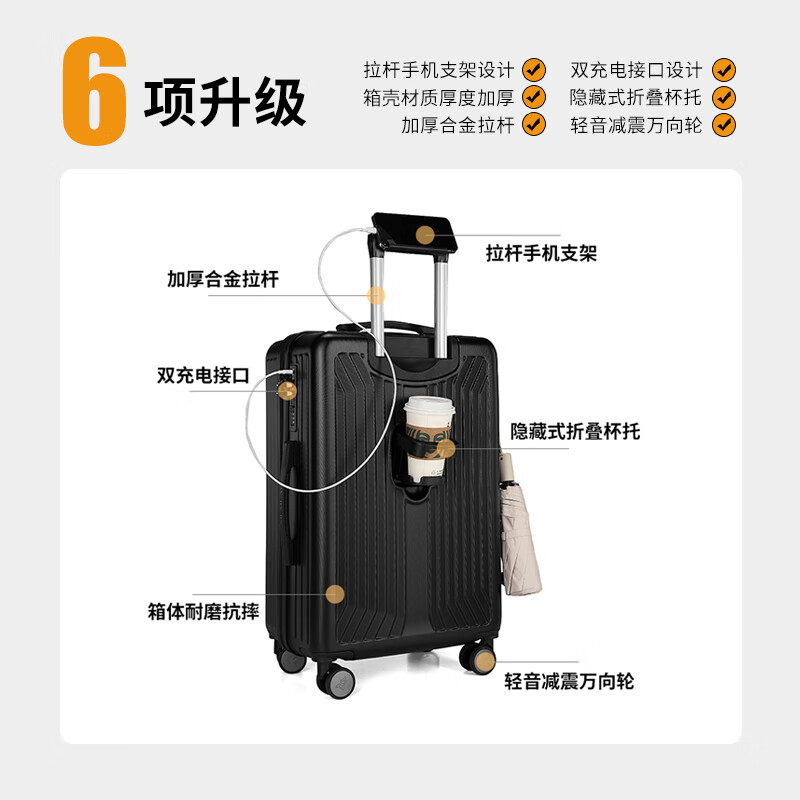 Scarecrow suitcase 26-inch men's and women's universal wheel trolley case password box large-capacity suitcase leather suitcase shipping box