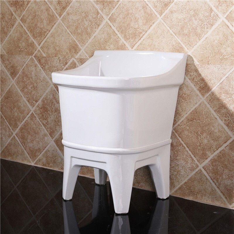 EACAWA Shanghai Yigao bathroom mop pool ceramic mop pool balcony washing mop basin sink bathroom floor-standing household T7 console model front and rear width 400* left and right length 525*