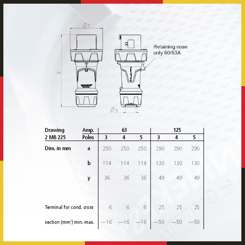 MENNEKES13212 63a 380v 5p IP67 industrial plug connector aviation male and female 63A+380V+5P-13212
