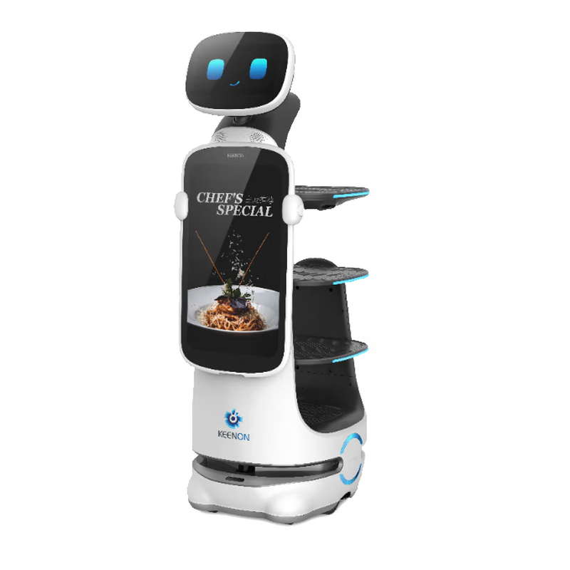 Qinglang Qinglang T10 intelligent food delivery robot, restaurant waiter serving food, fully automatic food delivery, restaurant food delivery rental, white