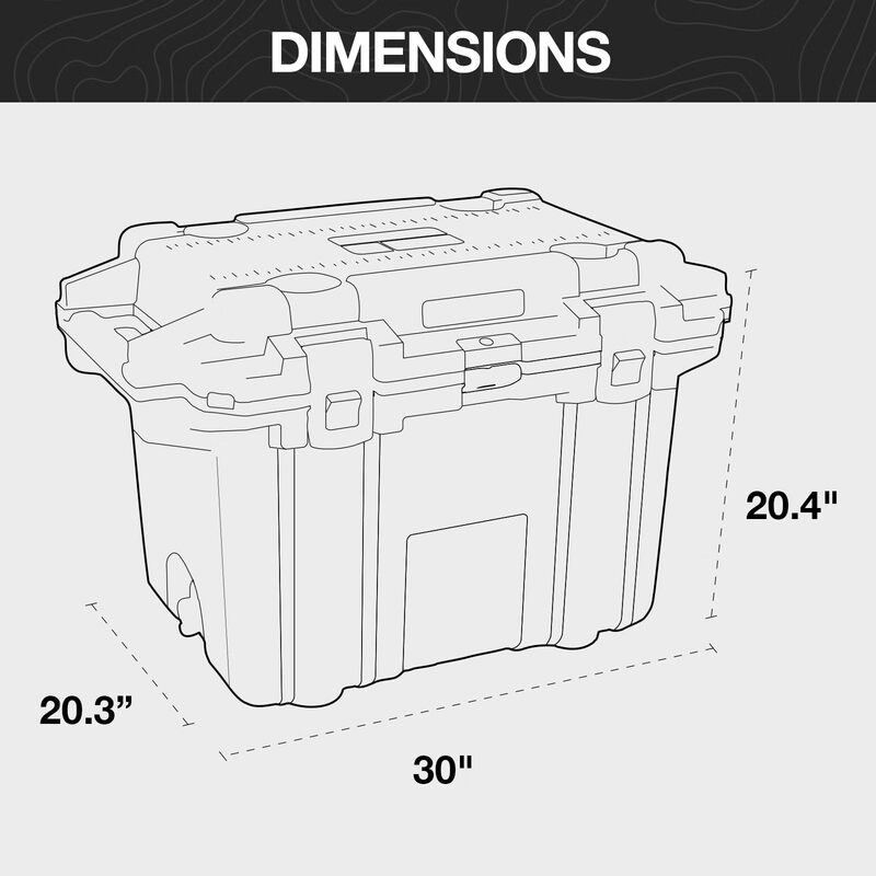 Pelican outdoor portable insulated box 47 liters large capacity PP material suitable for camping and fishing, waterproof and durable