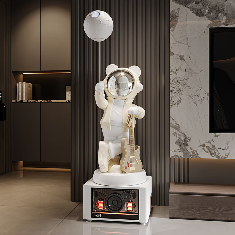 Jizhao Astronaut Astronaut Large Ornament Floor-standing Audio Living Room Ornament TV Cabinet Sofa Decoration Housewarming Gift Beige K-Song Audio 2.0 + Xiaoai Speaker + Starry Sky Lamp