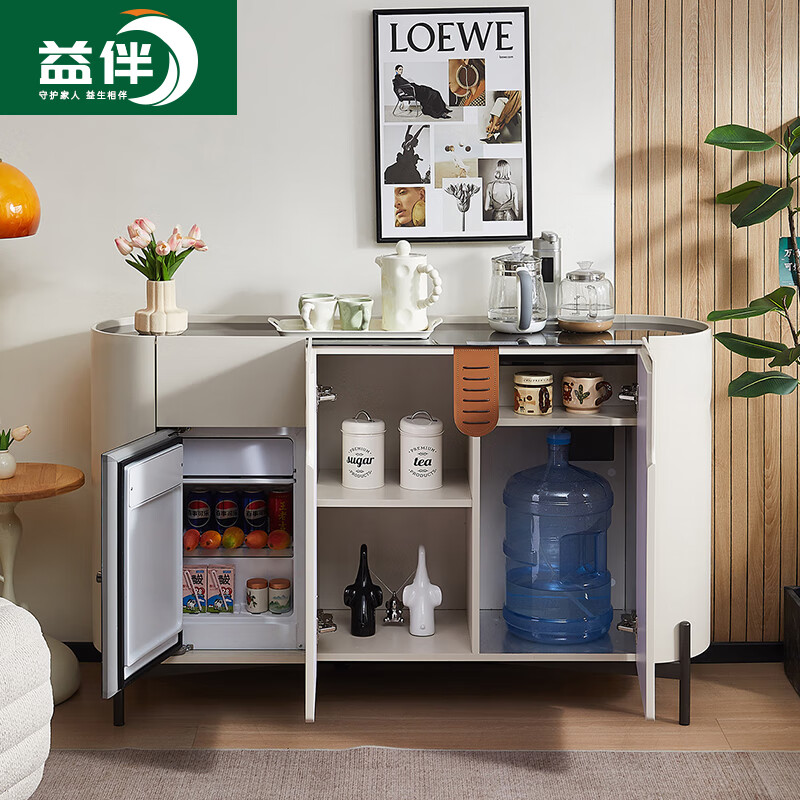 Yiban high-looking solid wood tea bar machine cabinet integrated cabinet sideboard integrated home with tea making fully automatic smart sofa side cabinet with refrigerator B-27 three-door health refrigerator type hot and cold type