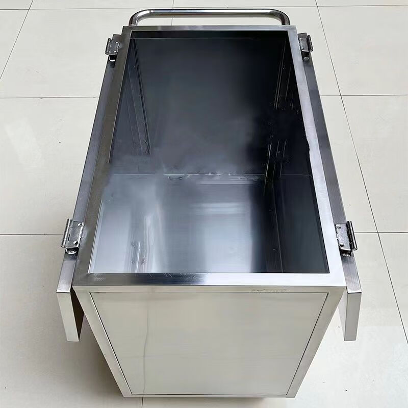 Stainless steel trolley garbage transfer cart waste recycling turnover box hospital clinic sterile mobile waste 800*450*800 (201) style one (excluding inner barrel)
