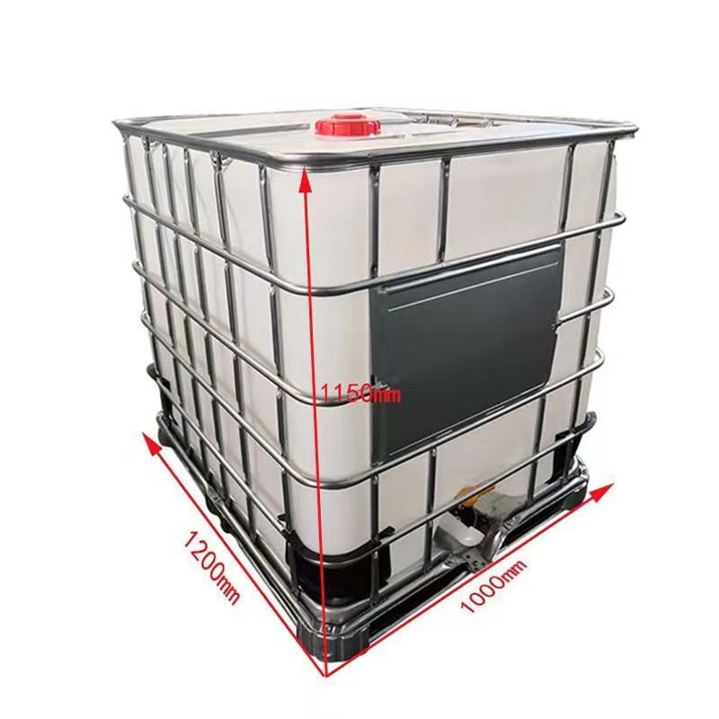 Pupan 1000L ton barrel IBC container barrel thickened water storage barrel vehicle-mounted chemical barrel shaped water tank horizontal diesel barrel 70% new wood bottom (buyer bears freight)