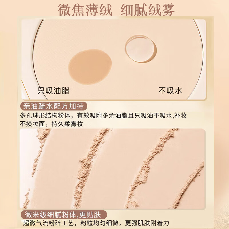 SEEDONVEUR Large Powder Powder Oil Control Makeup Dry Oily Skin Concealer Lasting Makeup Honey Powder Powder Touch-up Not Easy to Stick Powder Student Natural Color 18g