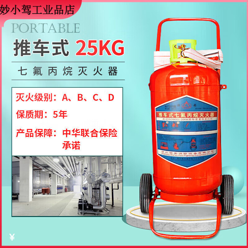 Hanging heptafluoropropane fire extinguisher 4kg 6kg portable 2kg 5kg gas automatic fire extinguishing device cabinet type trolley type heptafluoropropane 25kg