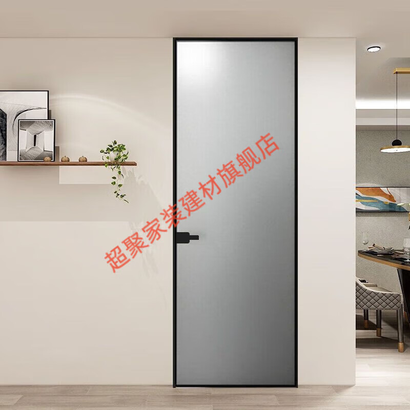 Meikejie Internet celebrity extremely narrow Changhong glass door bathroom kitchen toilet bathroom door single door minimalist glass swing door porcelain magnesium silver gray Internet celebrity extremely narrow 2.0mm wall thickness 1635
