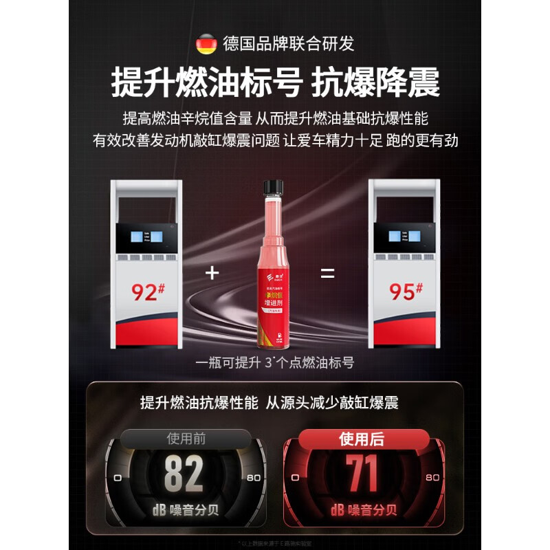 Tianmiaomiao octane number additive enhances gasoline fuel treasure to remove carbon deposits, engine oil line cleaning, upgraded version/octane number enhancer*3 bottles (gasoline