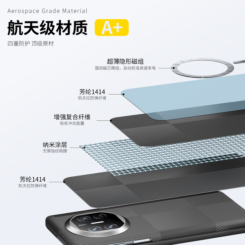 95% new CONGA suitable for X5 mobile phone case Kevlar aramid fiber central shaft protective cover all-inclusive ultra-thin hard shell anti-fall heat dissipation magnetic thin metal ring fire shaft complete set