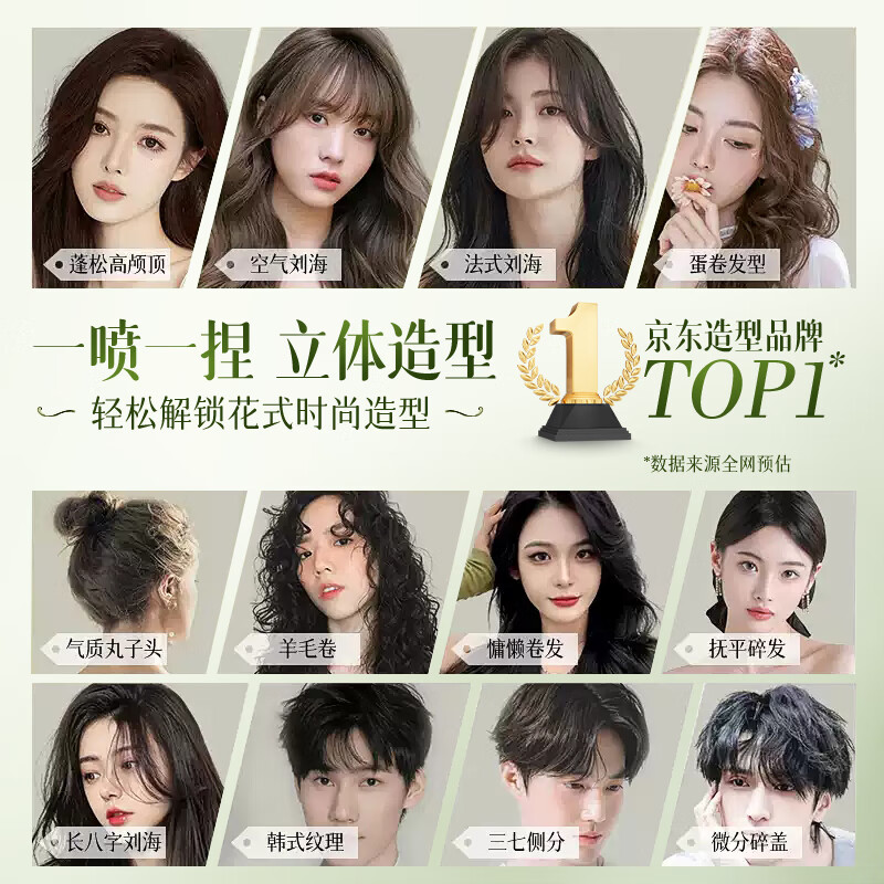 Ruyi (RUYI) styling spray, naturally fluffy, quick-drying, long-lasting, strong styling, non-damaging, hair styling hairspray for men and women, dry gel