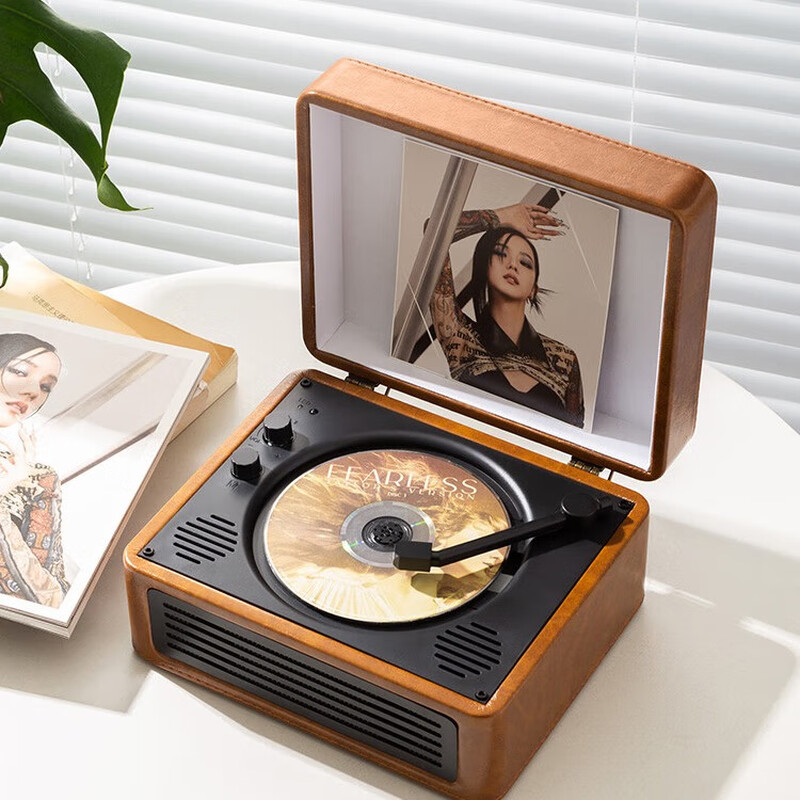 YEARS STAY time and years all-in-one CD player audiophile album player retro player record player desktop audio bluetooth speaker cd player birthday gift off-white SG1996