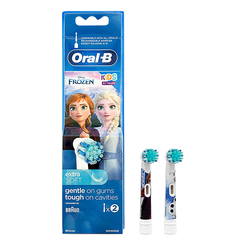 Oral-B children's electric toothbrush head 2 replacement heads suitable for D/P/Pro series cartoon Frozen 3-12 years old